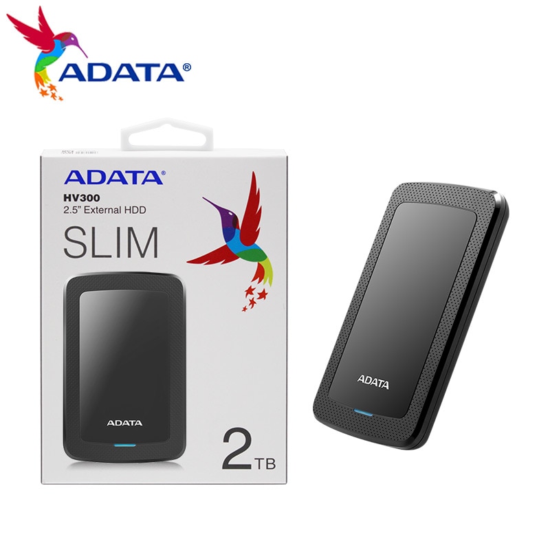 오리지널 ADATA HV300 2.5 인치 외장 HDD, 1 세대 슬림 하드 디스크 드라이브, 1TB 2TB, 데스크탑 노트북용 휴대용 모바일 하드 드라이브